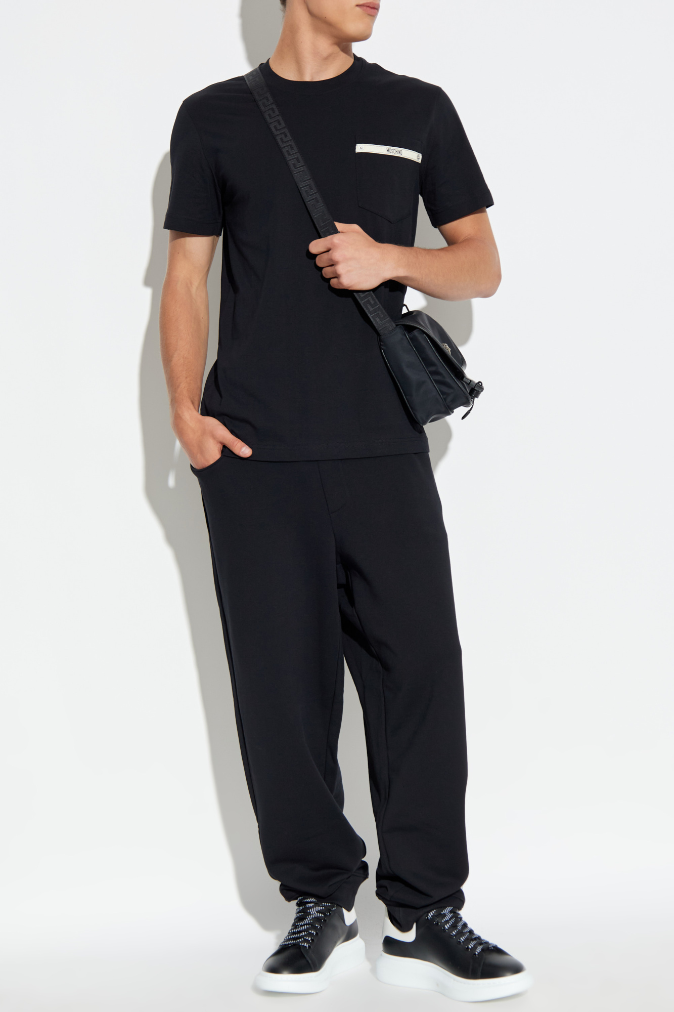 Black T-shirt with logo Moschino - Vitkac AS